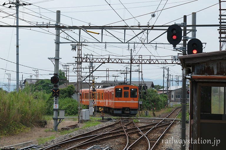 一畑電車・北松江線、一畑口駅に進入する1000系電車
