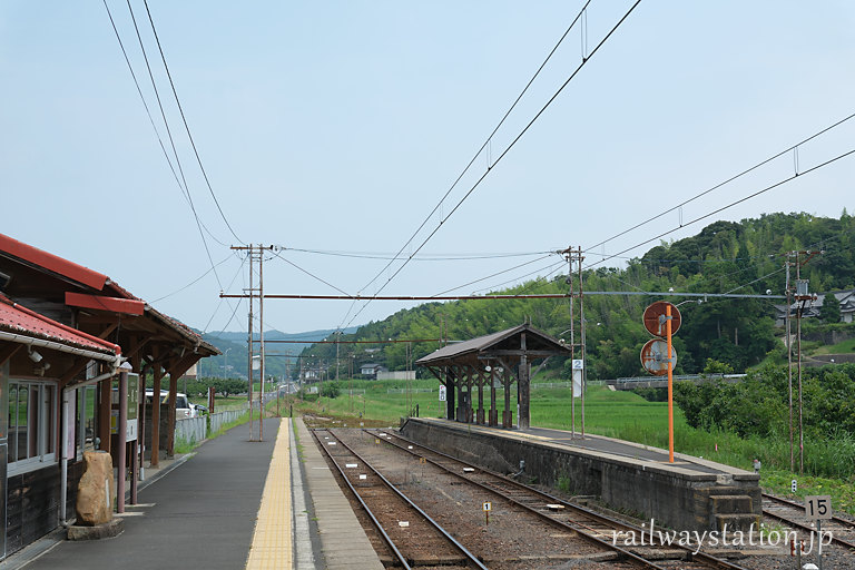 一畑電車・北松江線、スイッチバック駅・一畑口駅のプラットホーム