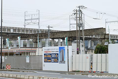 大将軍駅・高尾アパート近くの姫路モノレール廃線跡