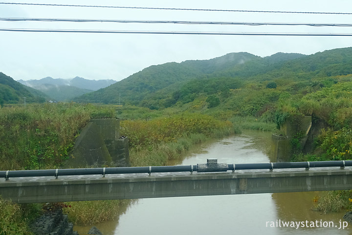 小平町内、国鉄羽幌線廃線の橋台跡