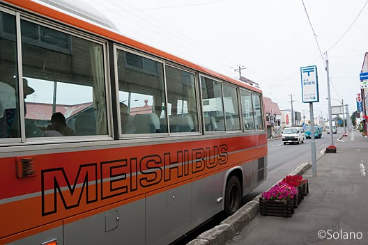 風連駅前に来た名寄方面行きの名士バス