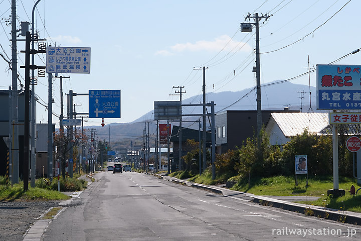 鹿部駅から離れた鹿部町中心地