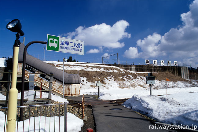 JR東日本・津軽線・津軽二股駅とJR北海道・海峡線・津軽今別駅