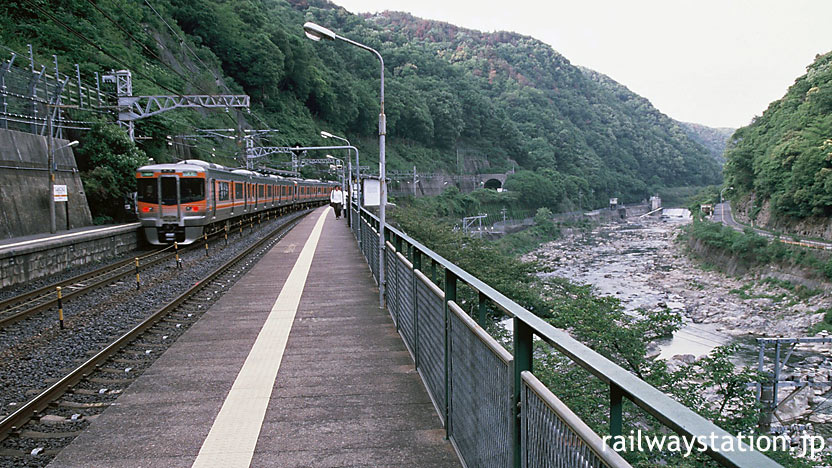 JR東海の秘境駅・中央西線の定光寺駅、ホームと周辺の風景