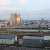 ホテルメトロポリタン秋田から眺めた秋田駅ホーム