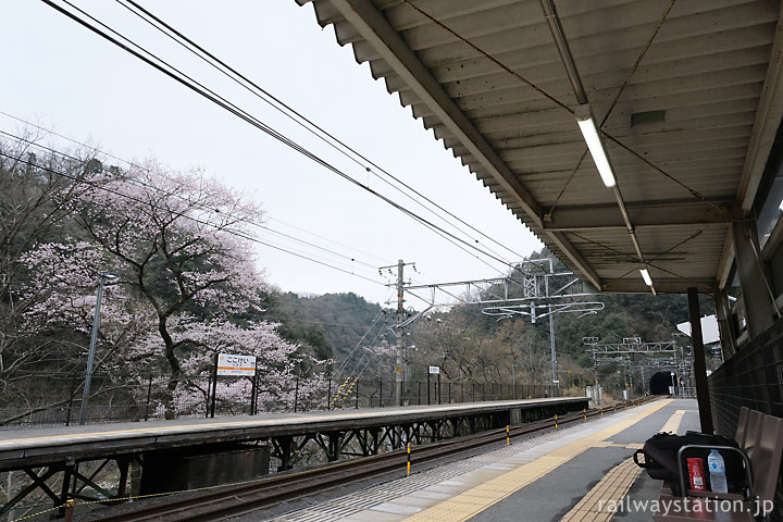 岐阜県、中央本線の秘境駅・古虎渓駅プラットホーム