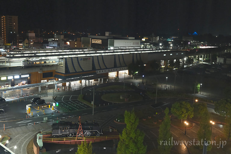 京都府、JR・丹鉄・福知山駅の夜景