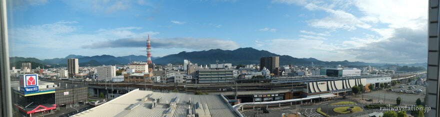 ホテルアールイン(現・アパホテル京都福知山駅前)からの眺める福知山市の風景