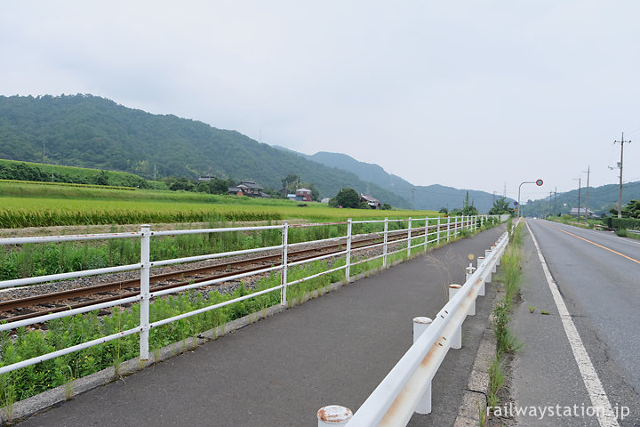 因幡社駅から因美線沿いを自転車で走る