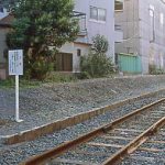 JR西日本・和田岬線、鐘紡前駅の廃駅跡。プラットホームの跡が残る。