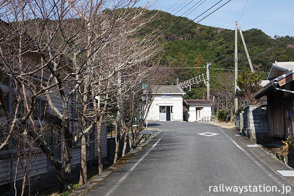 紀勢本線・紀伊有田駅、駅への道沿いにある桜並木