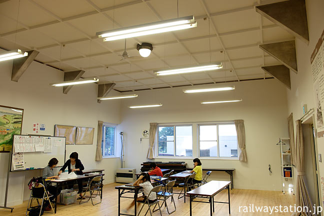 旧石切山駅、石山振興会館の内部