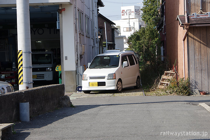 御坊市市街地に残る紀州鉄道廃線跡