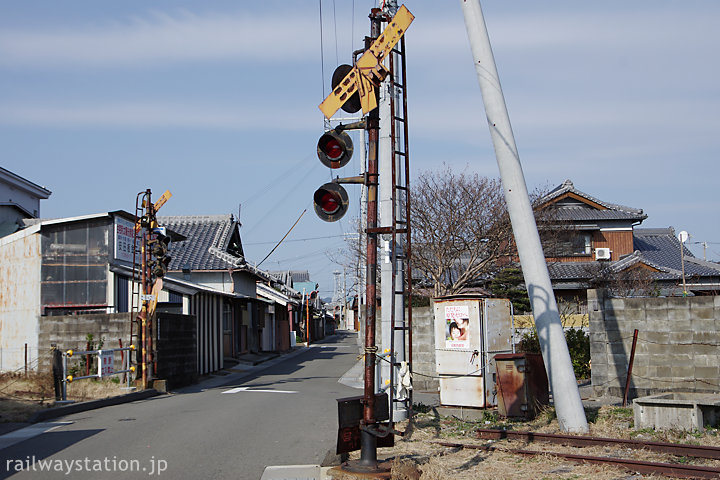 紀州鉄道、日高川駅までの廃止区間跡、踏切が残る